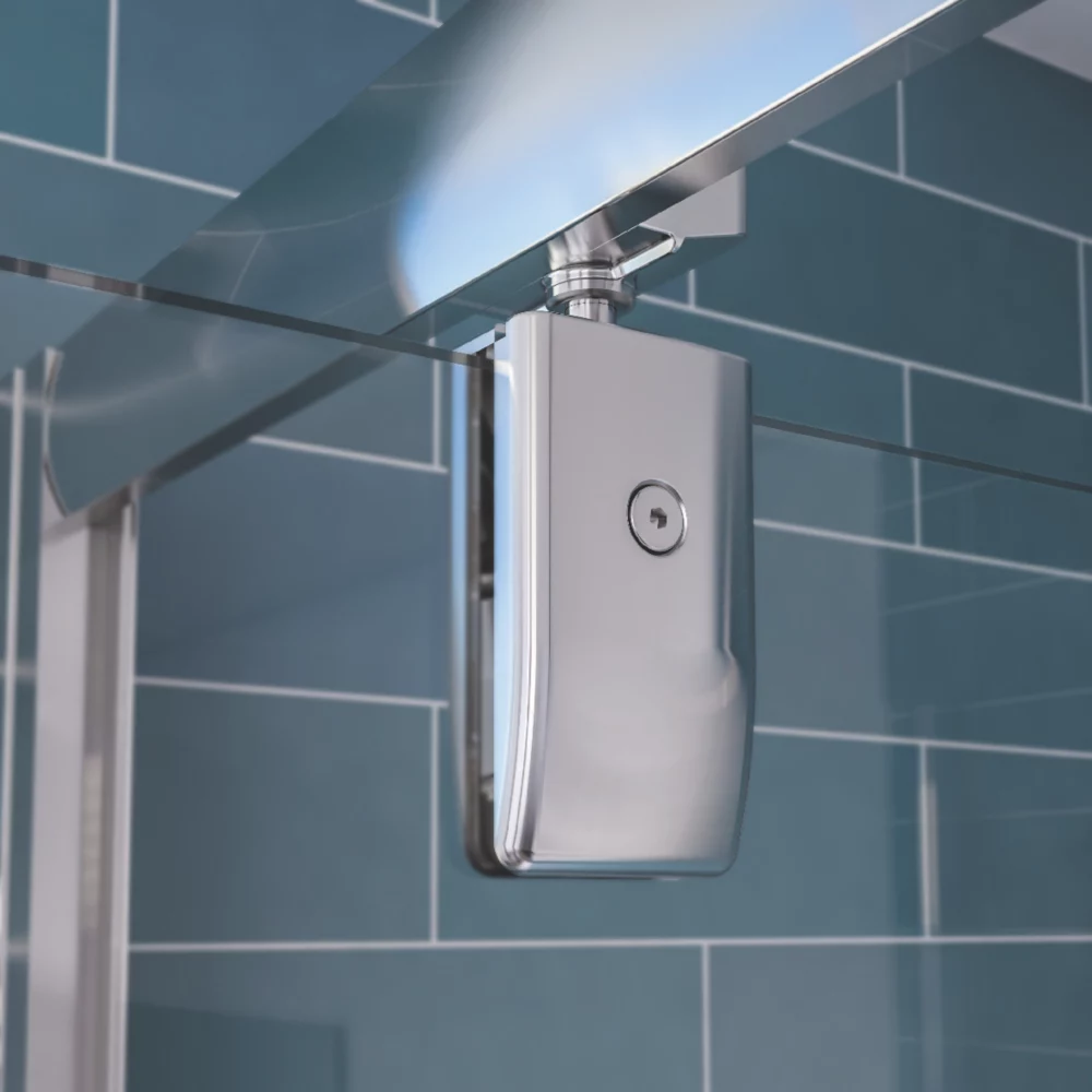 Aqualux Edge 8 Semi-Frameless Square Pivot Shower Door Polished Silver 900 X 2000mm - Image 4