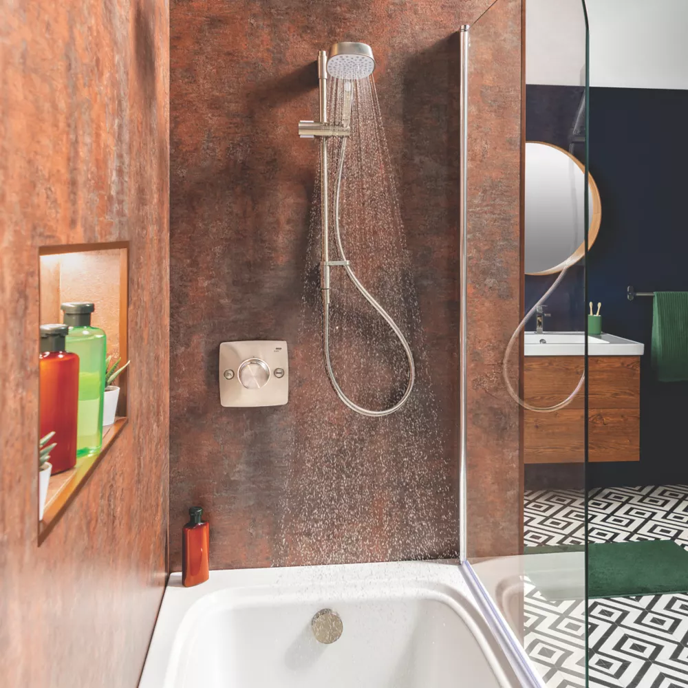 Mira Evoco Rear-Fed Concealed Brushed Nickel Thermostatic Built-In Mixer Shower & Bath Fill - Image 2