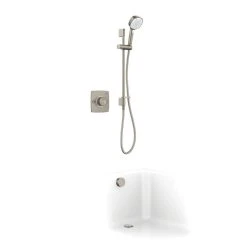 Mira Evoco Rear-Fed Concealed Brushed Nickel Thermostatic Built-In Mixer Shower & Bath Fill
