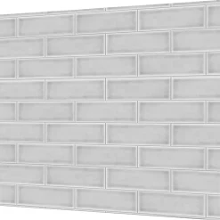 Splashwall White Crackle Tile Alloy Splashback 900 X 800 X 4mm