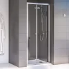Aqualux Edge 6 Semi-Frameless Square Bi-Fold Shower Door Polished Silver 760 X 1900mm