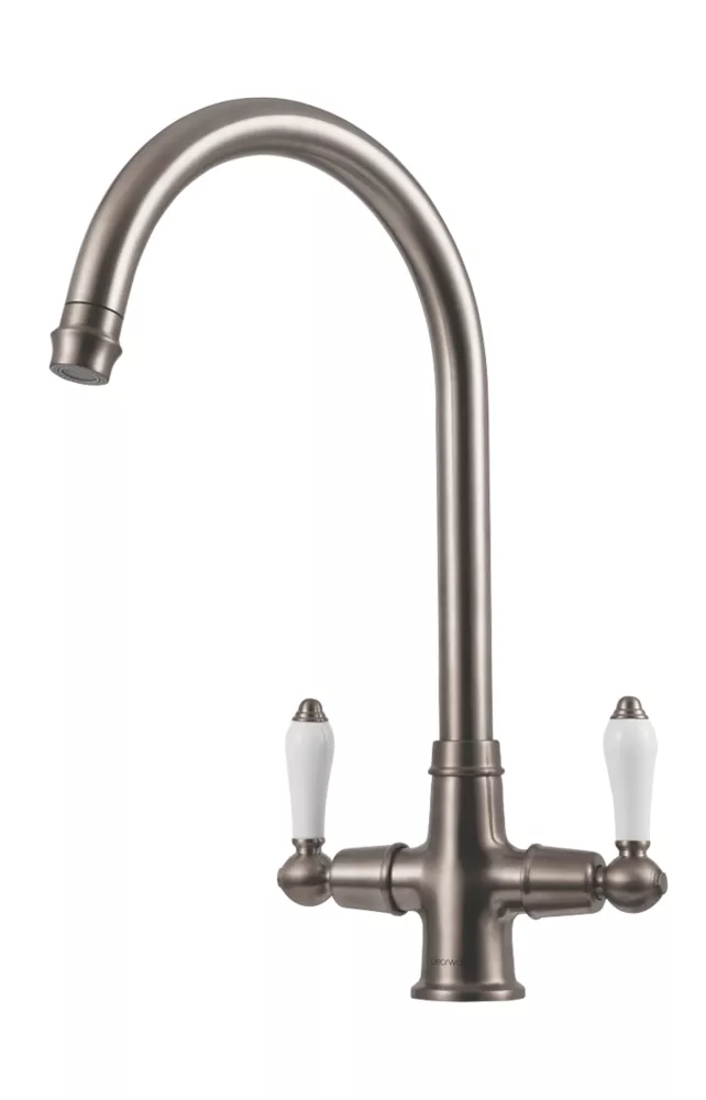 Clearwater Elegance Dual-Lever Monobloc Tap Brushed Nickel PVD