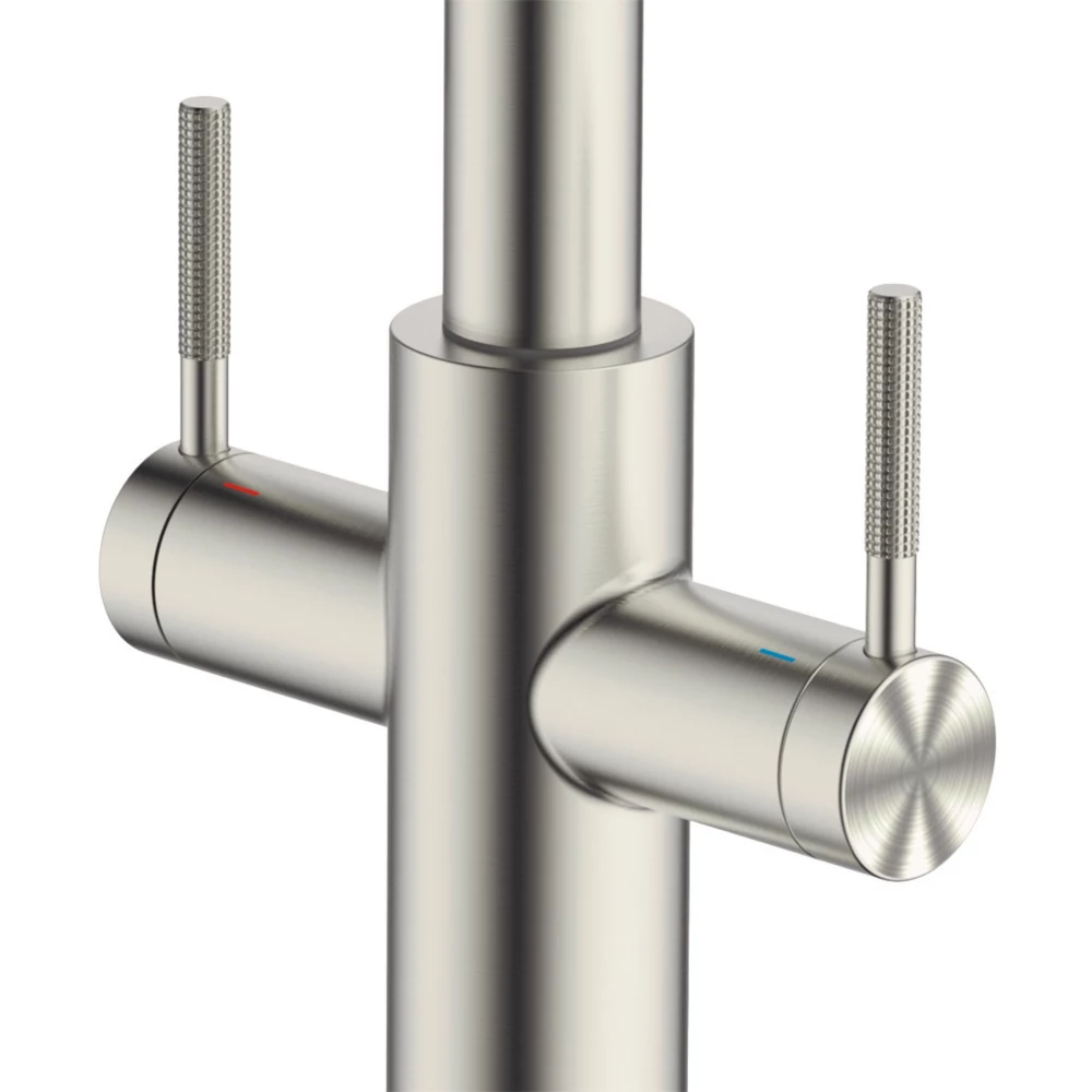 Clearwater Topaz J-Spout Monobloc Mixer Tap Brushed Nickel PVD - Image 2