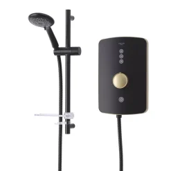 Triton Amala Black With Brushed Brass Accents 9.5kW Electric Shower