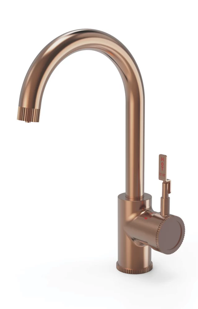 ETAL Industrial Single Lever 3-in-1 Hot Water Kitchen Tap Copper