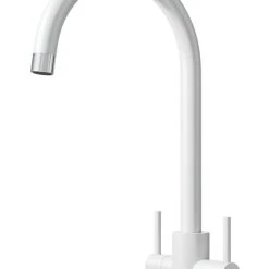 ETAL Sorrento Twin Lever Kitchen Mixer Tap Matt White