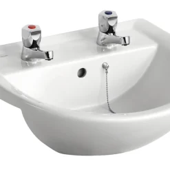 Armitage Shanks Sandringham 21 Semi-Recessed Countertop Washbasin 2 Tap Holes 500mm