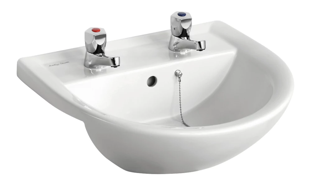 Armitage Shanks Sandringham 21 Semi-Recessed Countertop Washbasin 2 Tap Holes 500mm