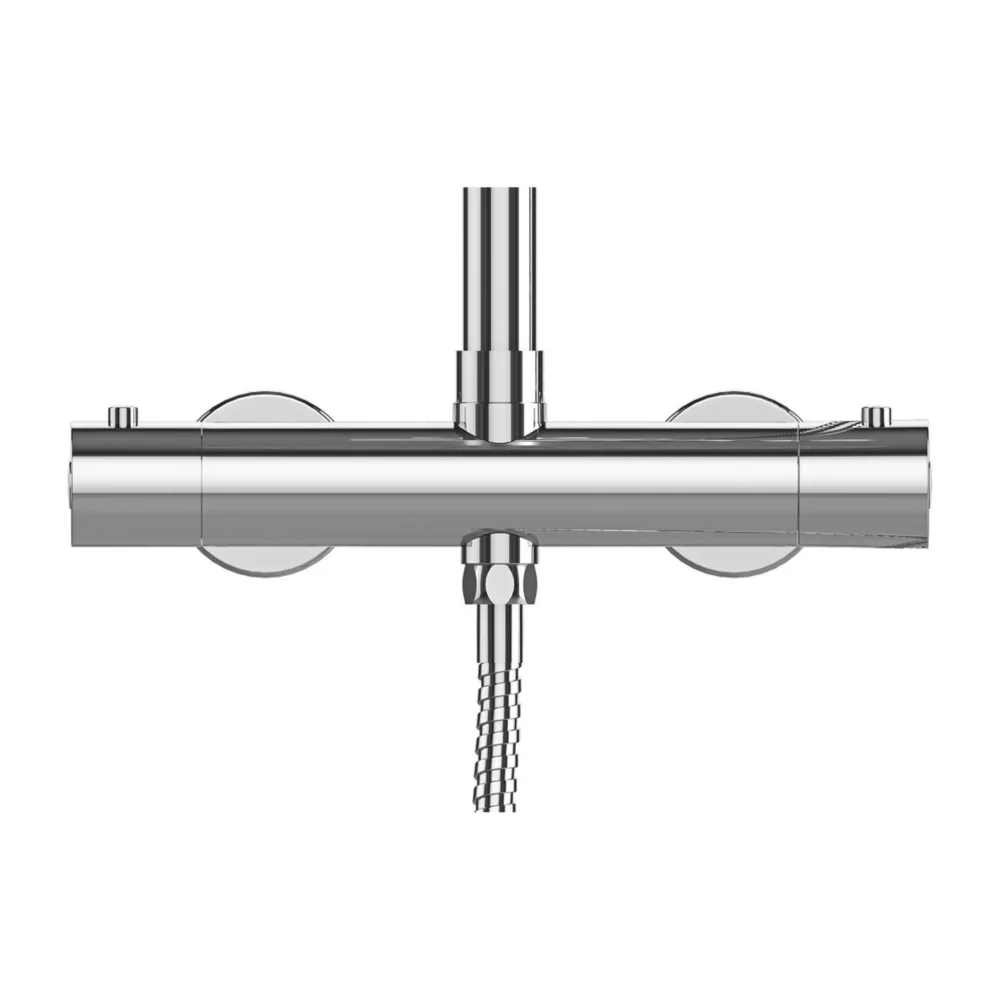 Gainsborough Round Dual Outlet HP Rear-Fed Exposed Chrome Thermostatic Cool Touch Mixer Shower - Image 2