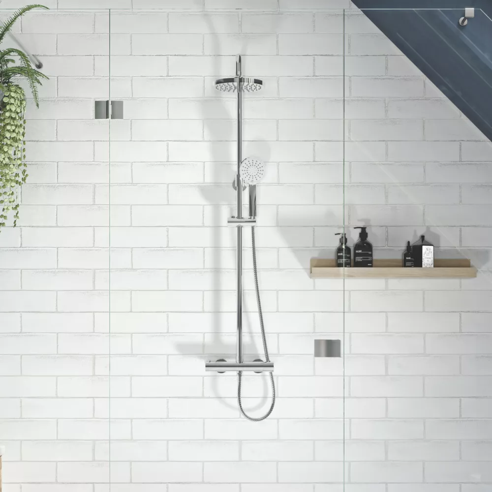 Gainsborough Round Dual Outlet HP Rear-Fed Exposed Chrome Thermostatic Cool Touch Mixer Shower - Image 5