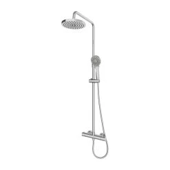 Gainsborough Round Dual Outlet HP Rear-Fed Exposed Chrome Thermostatic Cool Touch Mixer Shower