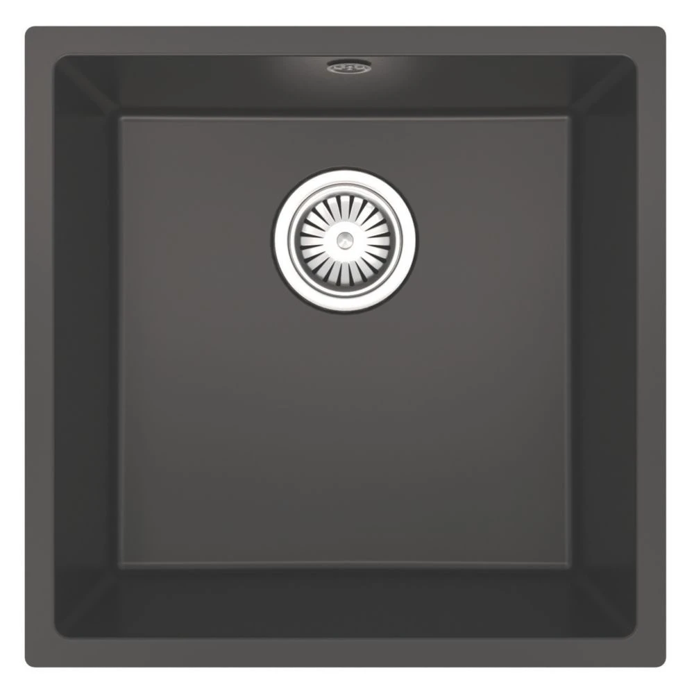 ETAL Comite 1 Bowl Granite Composite Kitchen Sink Matt Black 440 X 440mm - Image 2