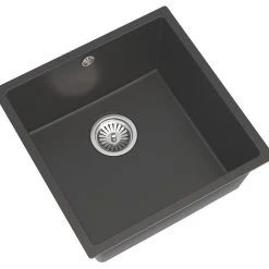 ETAL Comite 1 Bowl Granite Composite Kitchen Sink Matt Black 440 X 440mm