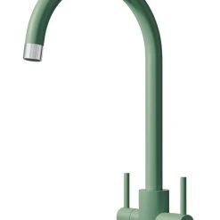 ETAL Sorrento Twin Lever Kitchen Mixer Tap Sage Green