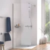 Aqualux Edge 8 Frameless Wet Room Glass Panel Polished Silver 900 X 2000mm