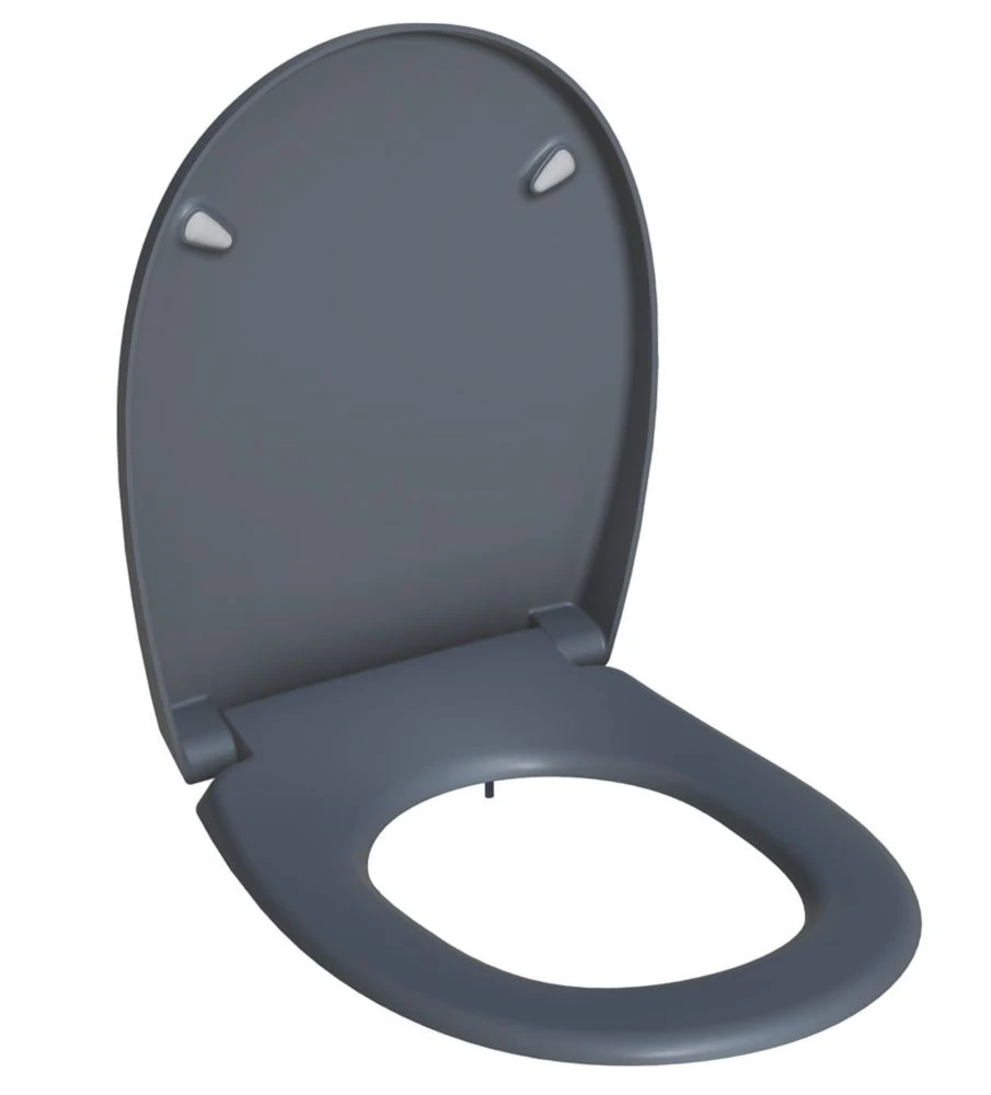 Bemis Click & Clean Classic Soft-Close With Quick-Release Toilet Seat Thermoset Plastic Grey