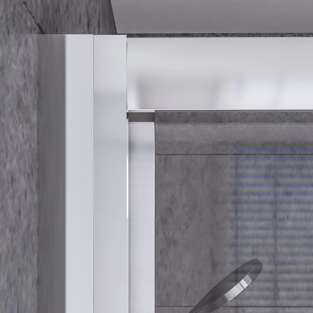 Aqualux Edge 8 Semi-Frameless Square Bi-Fold Shower Door Polished Silver 800 X 2000mm - Image 3