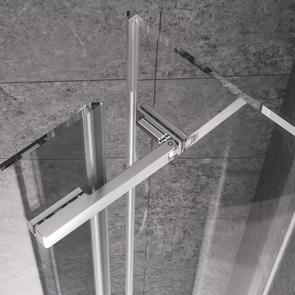Aqualux Edge 8 Semi-Frameless Square Bi-Fold Shower Door Polished Silver 800 X 2000mm - Image 5